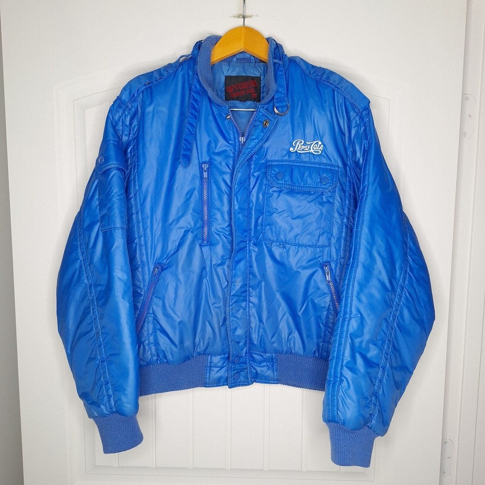 Vintage Upstream Racing Division Pepsi Cola Jacket Men's Large Blue Full Zip